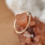 Vintage 9 karaat massief gouden cluster ring met diamanten