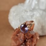 Vintage ring massief goud 9 karaat met grote amethist