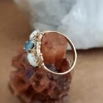 Vintage ring massief goud 9 karaat met opaal