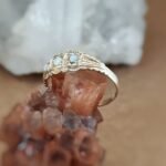 Vintage ring massief goud 9 karaat met opaal