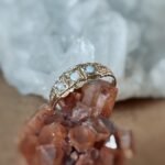Vintage ring massief goud 9 karaat met opaal