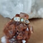 Vintage ring massief goud 9 karaat met opaal