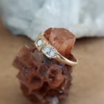 Vintage ring massief goud 9 karaat met opaal