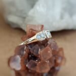 Vintage ring massief goud 9 karaat met opaal