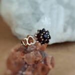 Vintage cluster ring massief goud 9 karaat met granaat