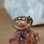 Vintage cluster ring massief goud 9 karaat met granaat