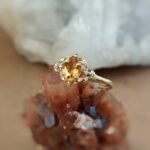 Vintage ring massief goud 9 karaat met citrien