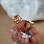 Vintage ring massief goud 9 karaat met citrien