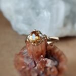 Vintage ring massief goud 9 karaat met citrien
