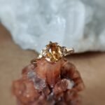 Vintage ring massief goud 9 karaat met citrien