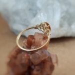 Vintage ring massief goud 9 karaat met citrien