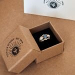 Vintage ring massief goud 9 karaat met opaal