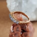 Vintage stacking ring massief goud 9 karaat met tanzaniet