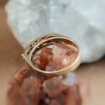 Vintage stacking ring massief goud 9 karaat met tanzaniet