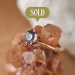 Vintage 9 karaat massief gouden solitaire ring met amethist