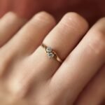 Vintage 9 karaat massief gouden toi et moi ring met twee diamanten