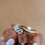 Vintage 9 karaat massief gouden toi et moi ring met twee diamanten