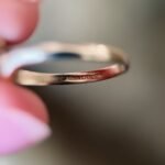 Close-up of English hallmarks inside a vintage 9 carat gold ring