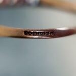 Close-up of English hallmarks inside a vintage 9 carat gold ring
