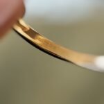 Close-up of English hallmarks inside a vintage 9 carat gold ring